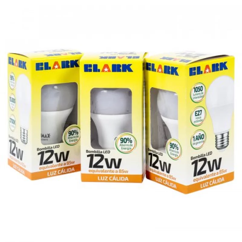 Bombillo Clark E27 Luz Calida 3 Ud 12 W 1210