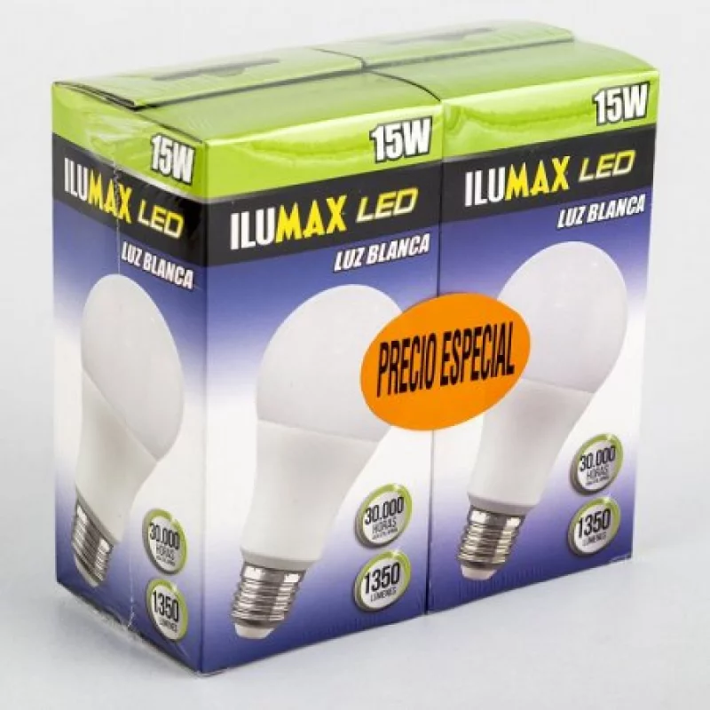 Bombillo Ilumax E27 Luz Blanca 2 Ud 15 W