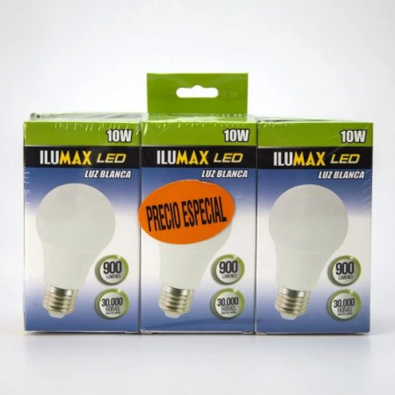 Bombillo Ilumax E27 Luz Blanca 3 Ud 10 W