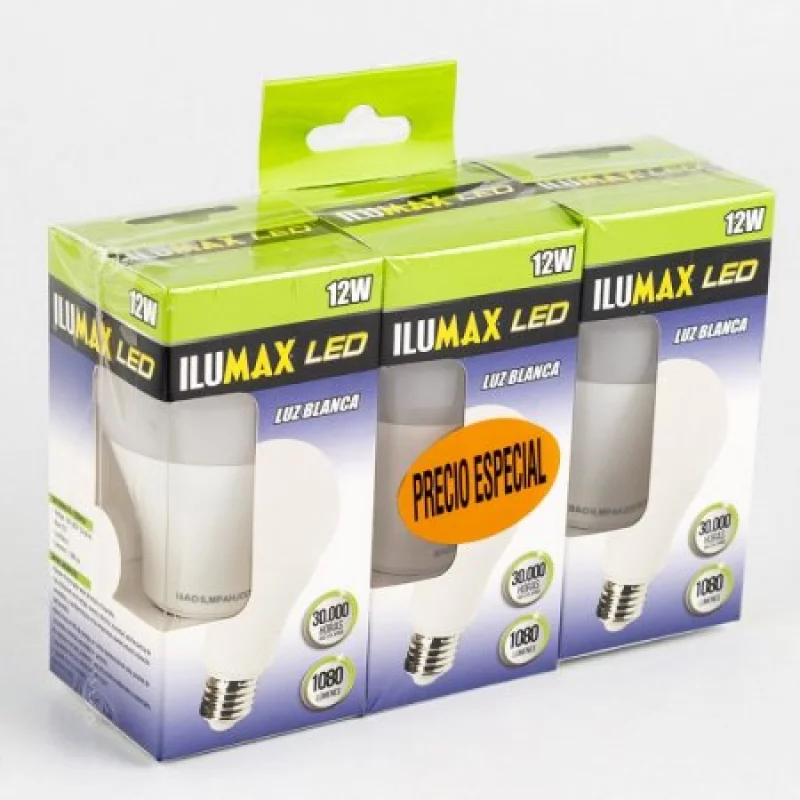 Bombillo Ilumax E27 Luz Blanca 3 Ud 12 W