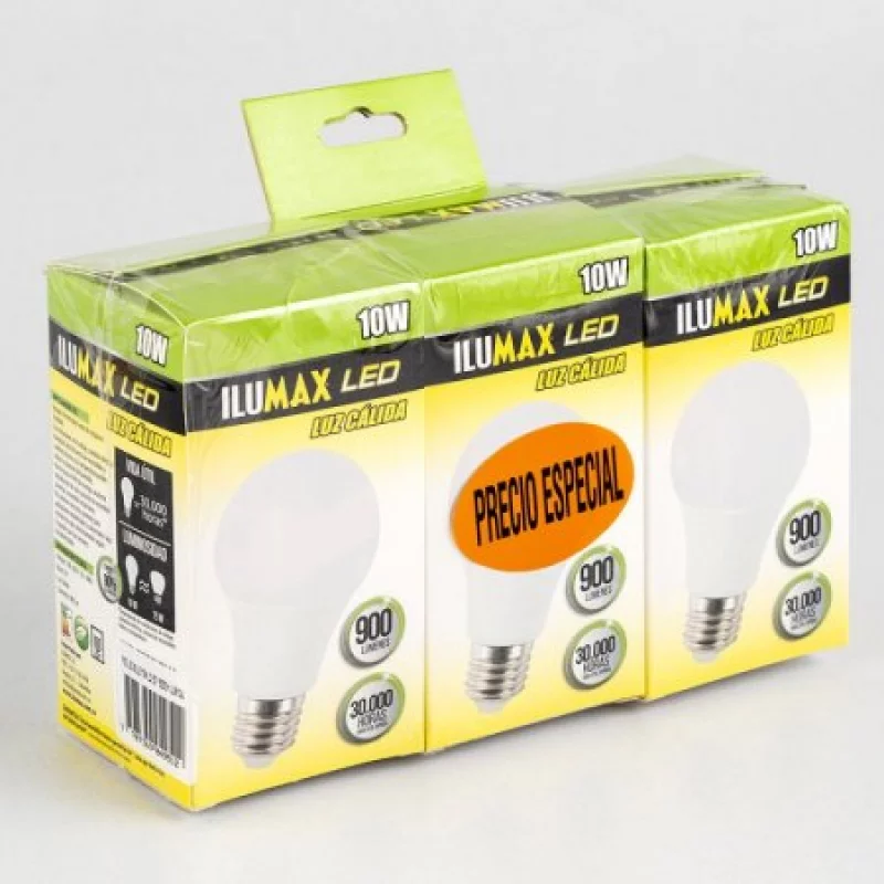 Bombillo Ilumax E27 Luz Calida 3 Ud 10 W