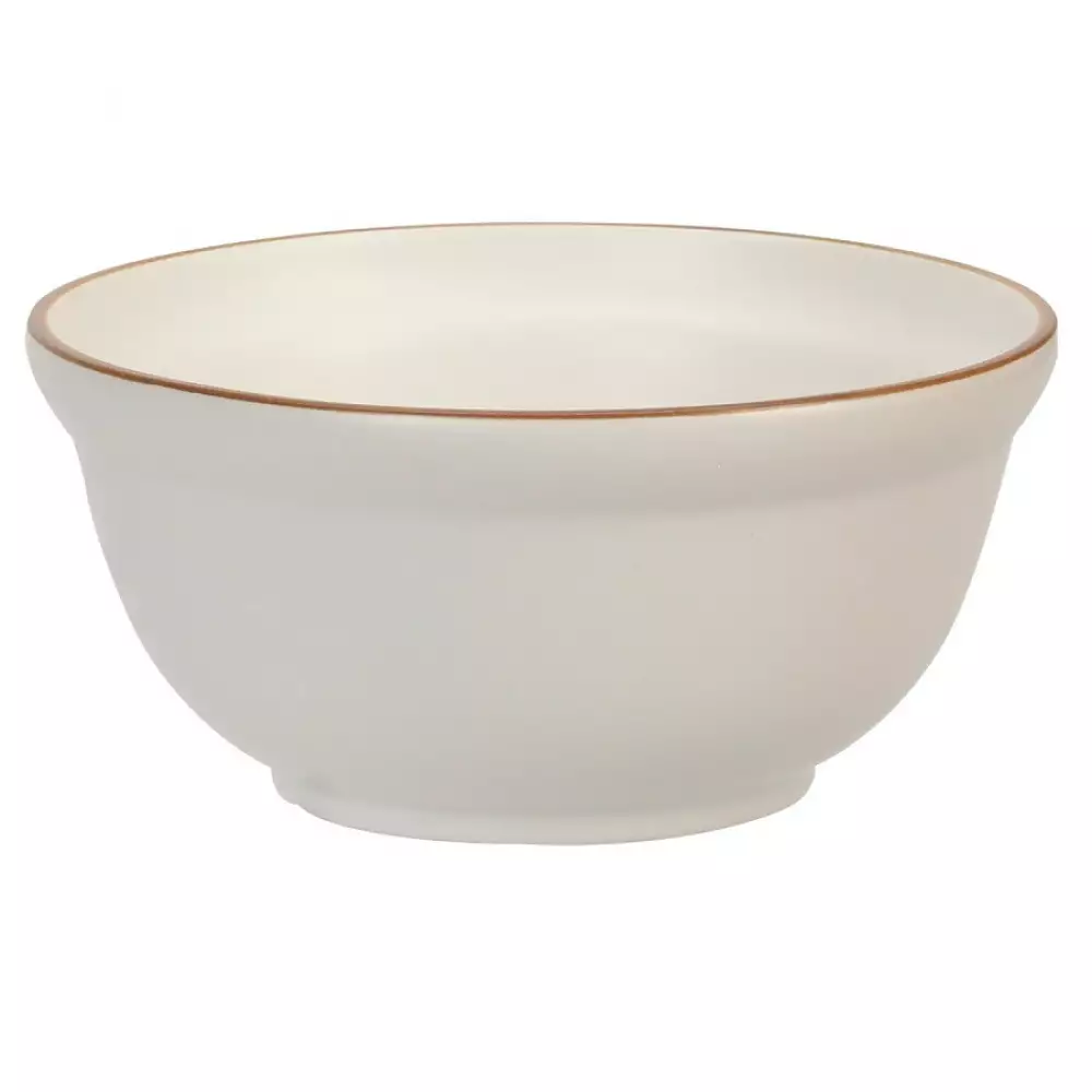 Bowl tazon siaki 275ml en porcelana blanco con borde marron q81200210