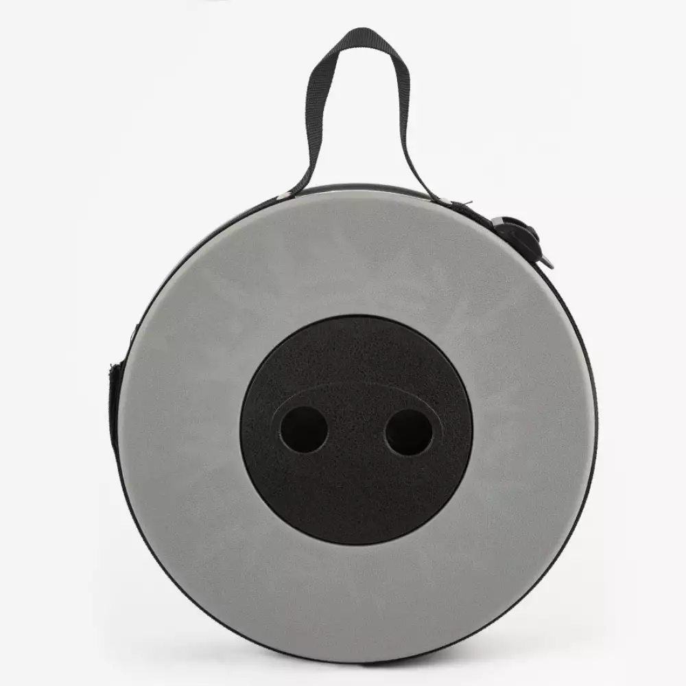 Butaco Plegable Telescópico 45cm Negro/Gris