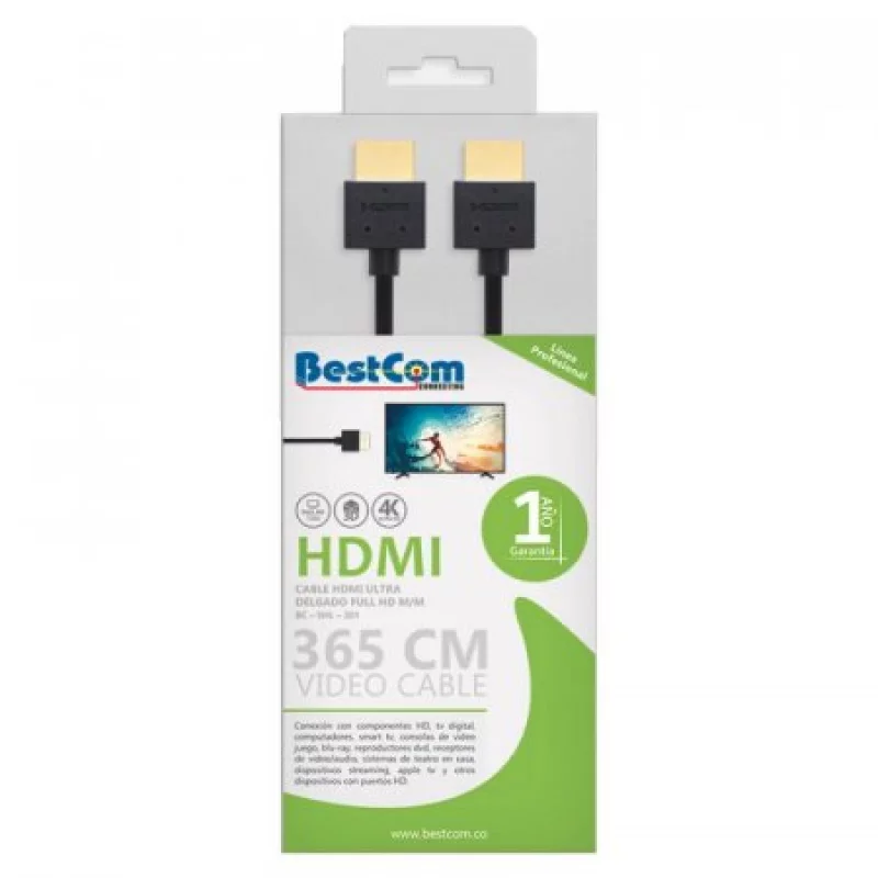 Cable Bestcom  Hdmi Slim 3.65 Mt Bc-Slh301