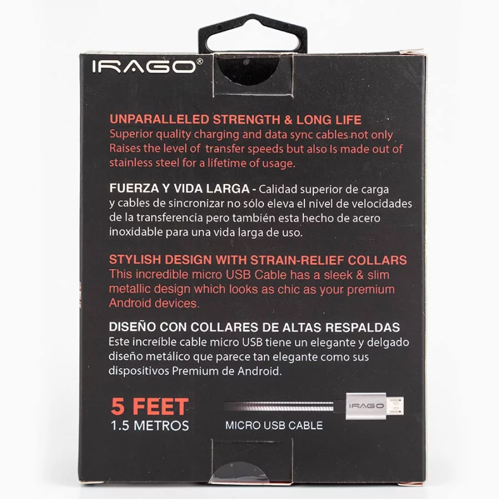 Cable Irago 7913 Micro Usb 1.5M-Gris