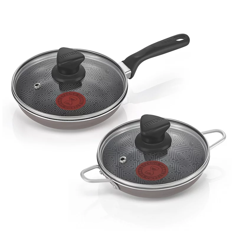 Cacerola Tefal Set x2 14 y 16cm Antiadherente Tapa Vidrio