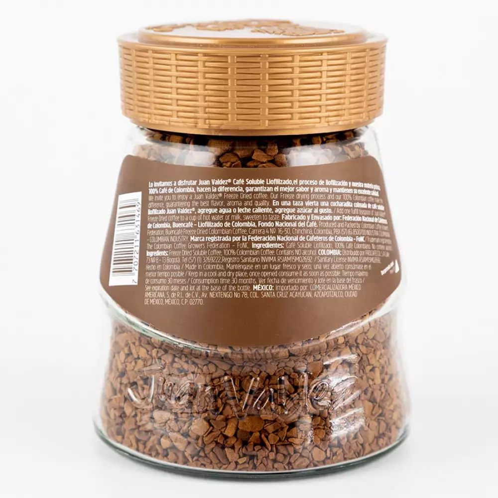 Café Juan Valdez Liofilizado Clásico 95gr Frasco