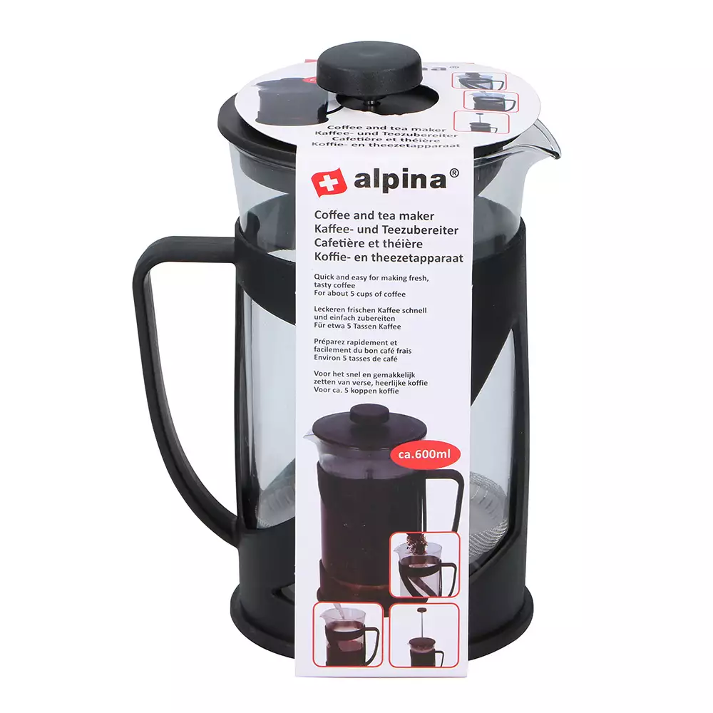Cafetera Francesa Alpina Transparente 600 Ml Vidrio 871125211