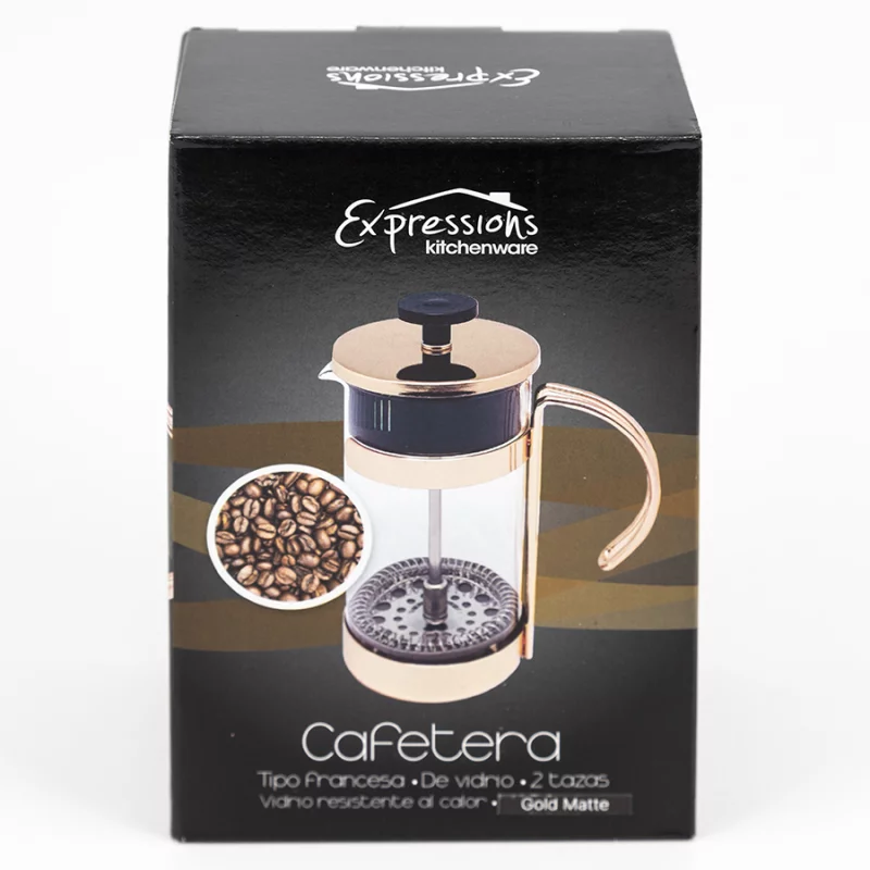 Cafetera Francesa Expressions Dorado 2 Tz Vidrio 1-021-2Gd