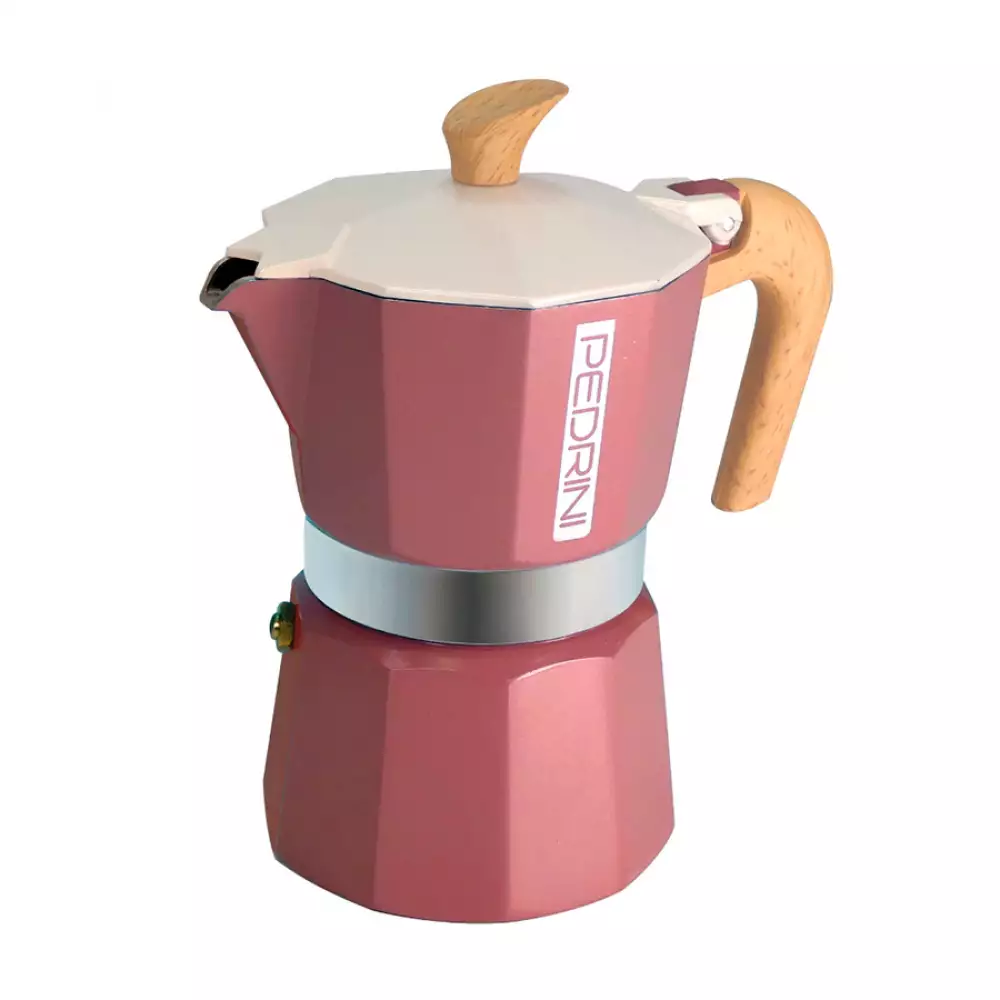 Cafetera Pedrini Naturae Rosa 6 Tz Aluminio P9010R