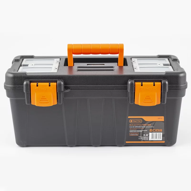 Organizador plástico con 12 cajones color negro y naranja TACTIX