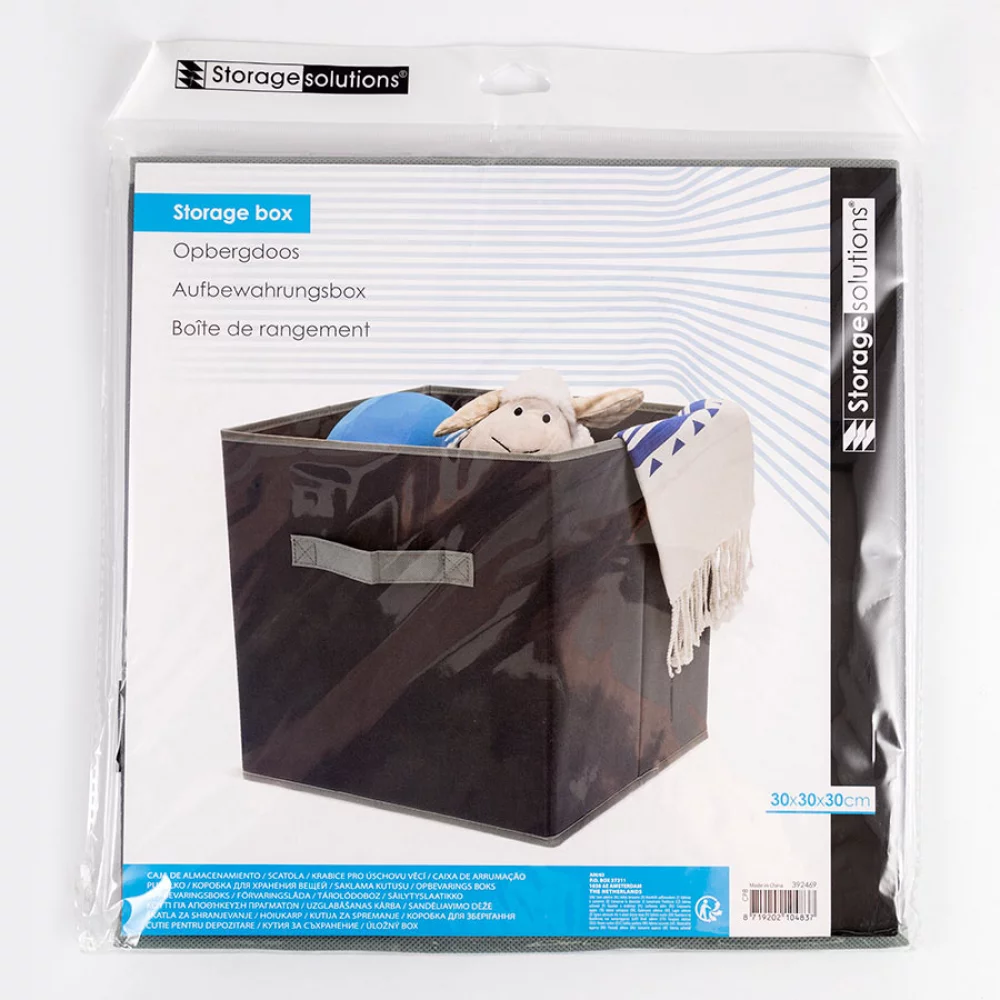 Caja organizadora box 30x30x30cm grey