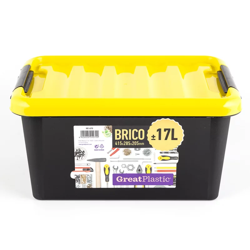 Caja Organizadora Brico Great Plastic Negro 17 Lt 4270