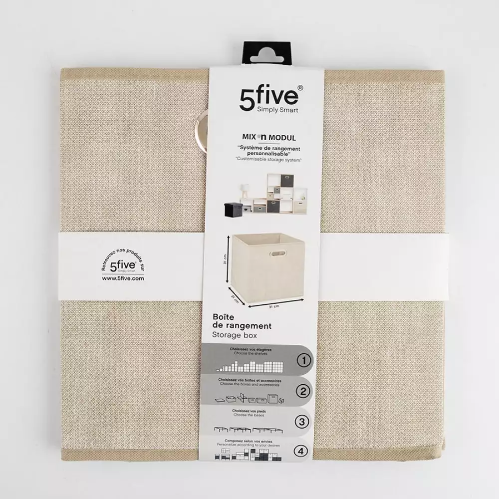 Caja Plegable de Tela 5Five Beige