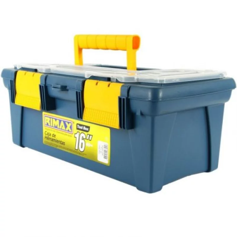 Caja Rimax 3390 16" Panal Organizador Amarillo Azul Transparente