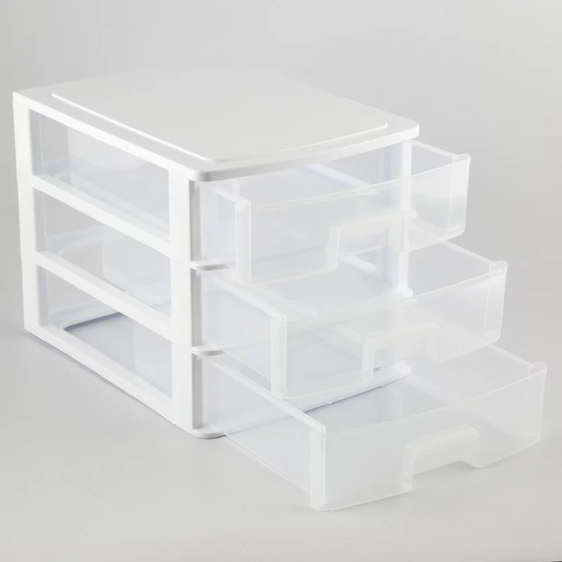 Cajonero Great Plastic Stylo 35.5X26.5X26.5 Blanco 3 Cajones 2331