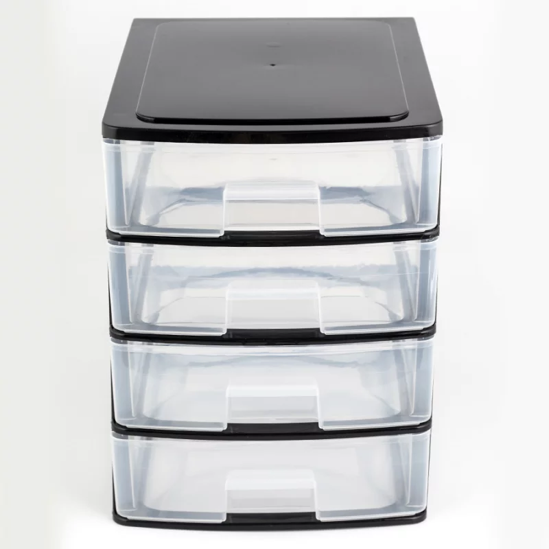 Cajonero Great Plastic Stylo 35.5X26.5X35 Negro 4 Cajones 2302
