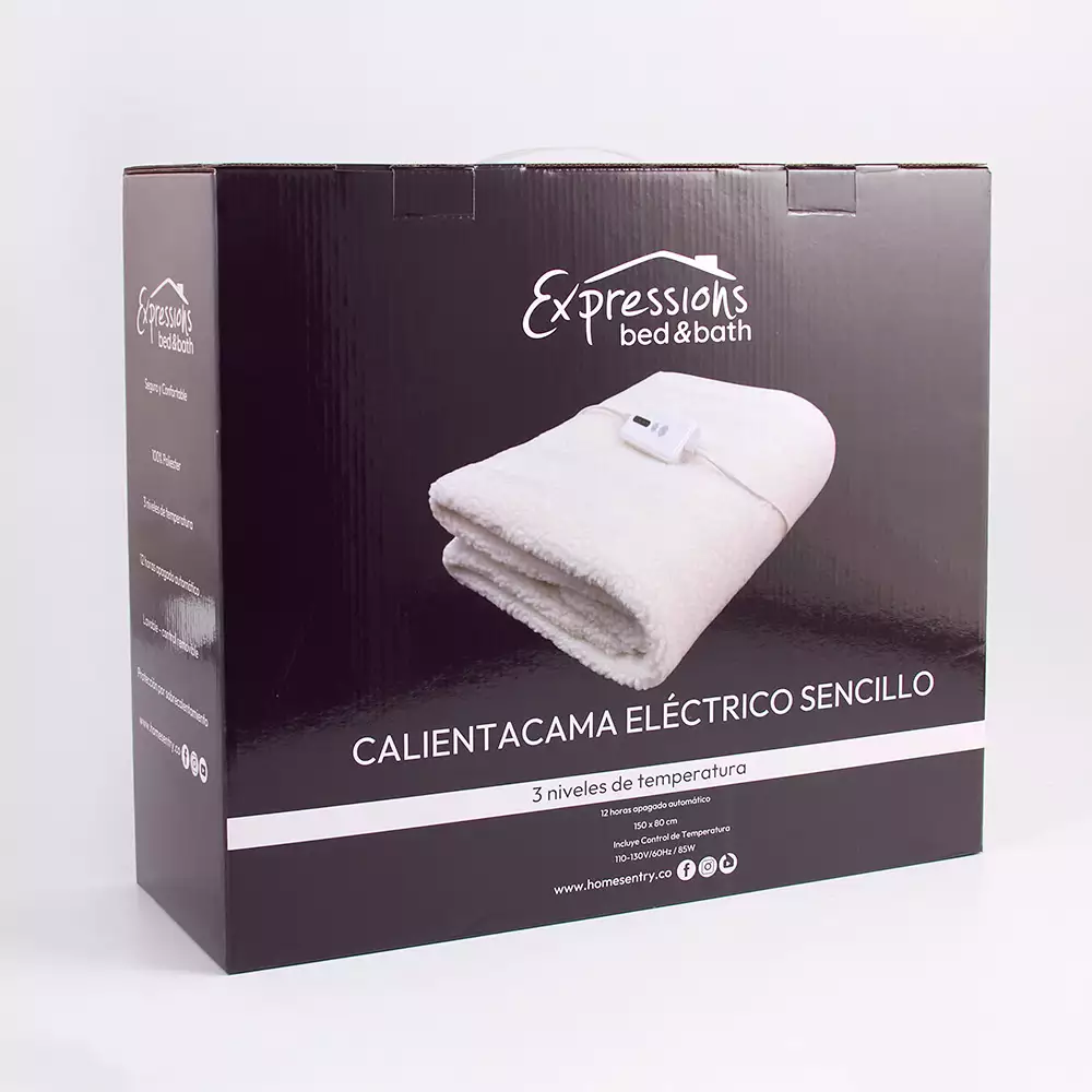 Calienta Cama Expressions Sencillo 150X80Cm Blanco Poliester