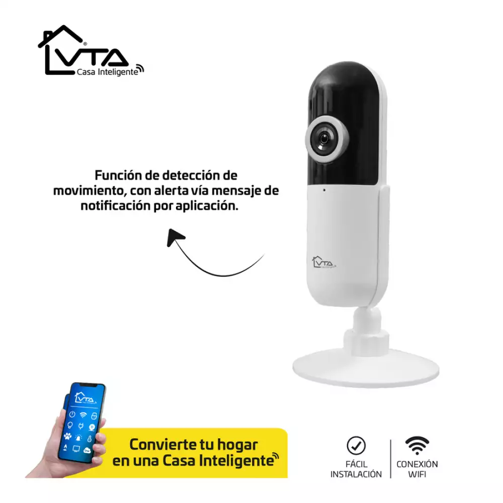 Camara Fija Wifi Full Hd Visión Nocturna Y Deteccion De Movimiento Vta Casa Inteligente