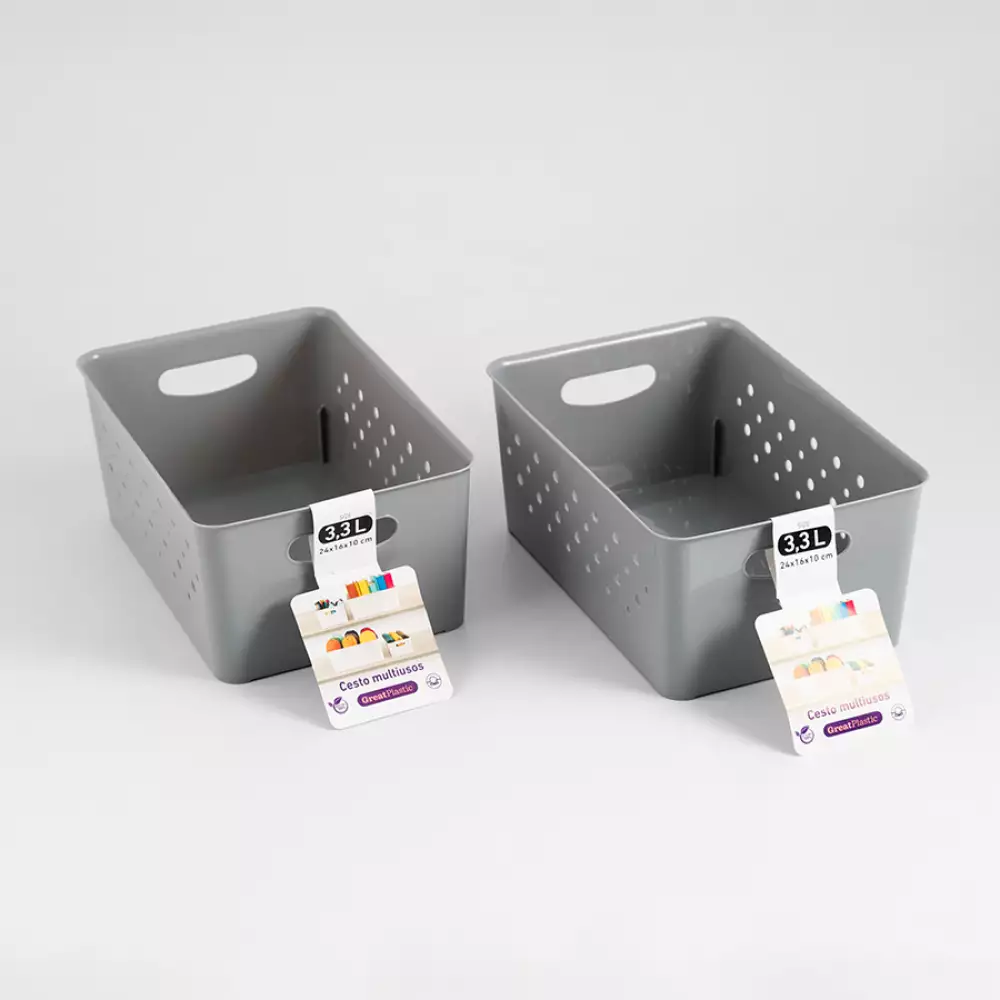 Canastas Great Plastic 20X48X32Cm 2 Ud