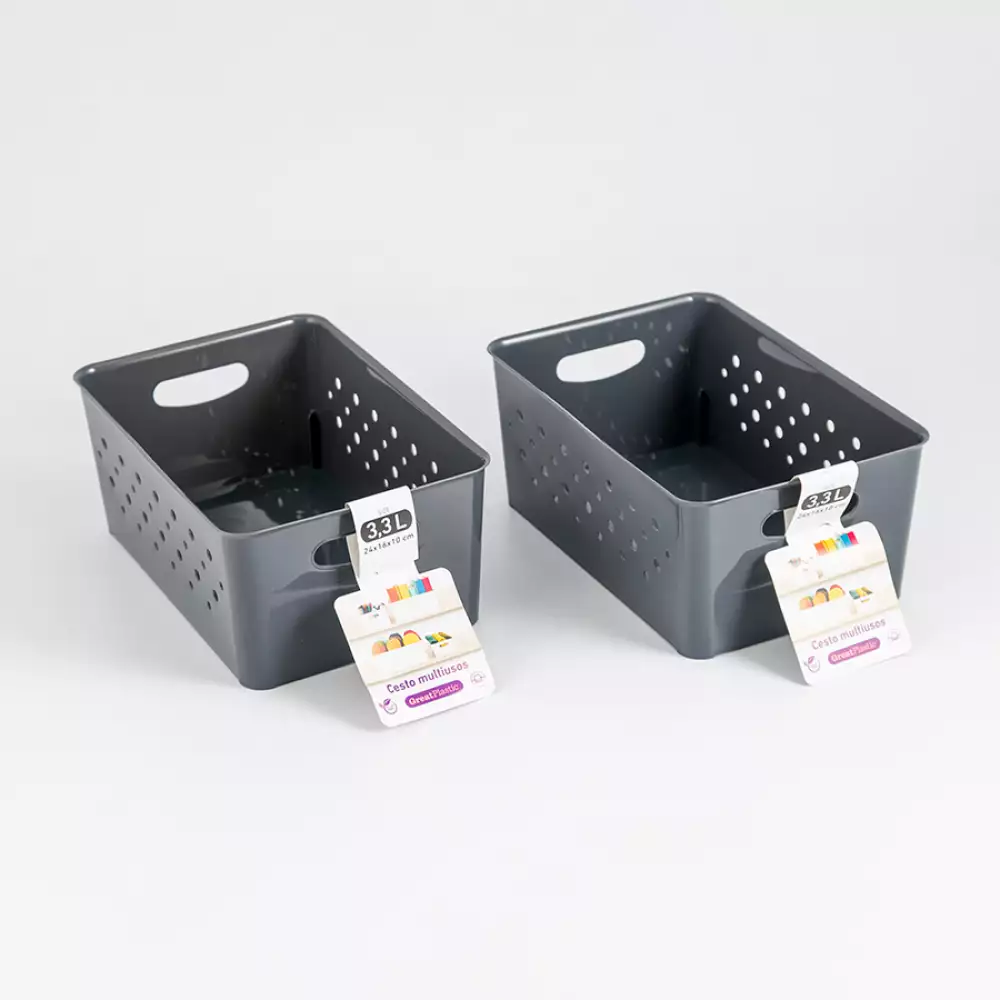 Canastas Great Plastic 23X38X54Cm 2 Ud