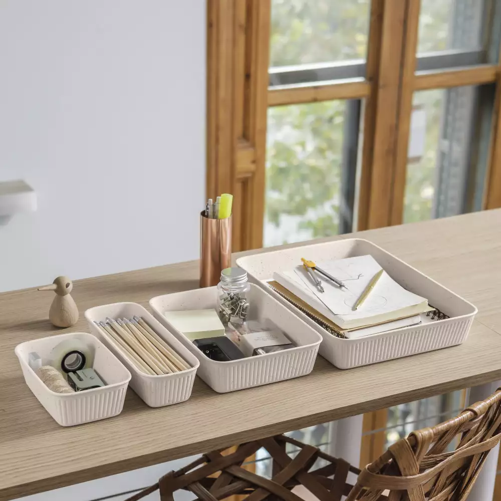 Canastas Tatay Set de 4 Unidades Beige Plástico