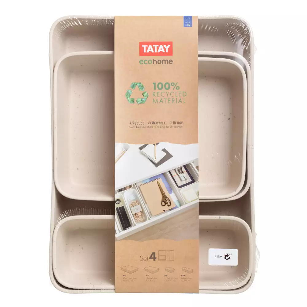 Canastas Tatay Set de 4 Unidades Beige Plástico