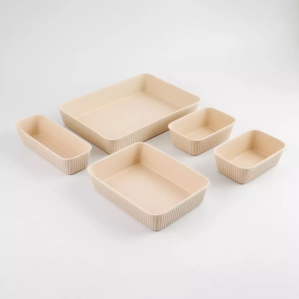 Canastilla Tatay Set 5 Un 25X6X34Cm Beige Plastico 7012638