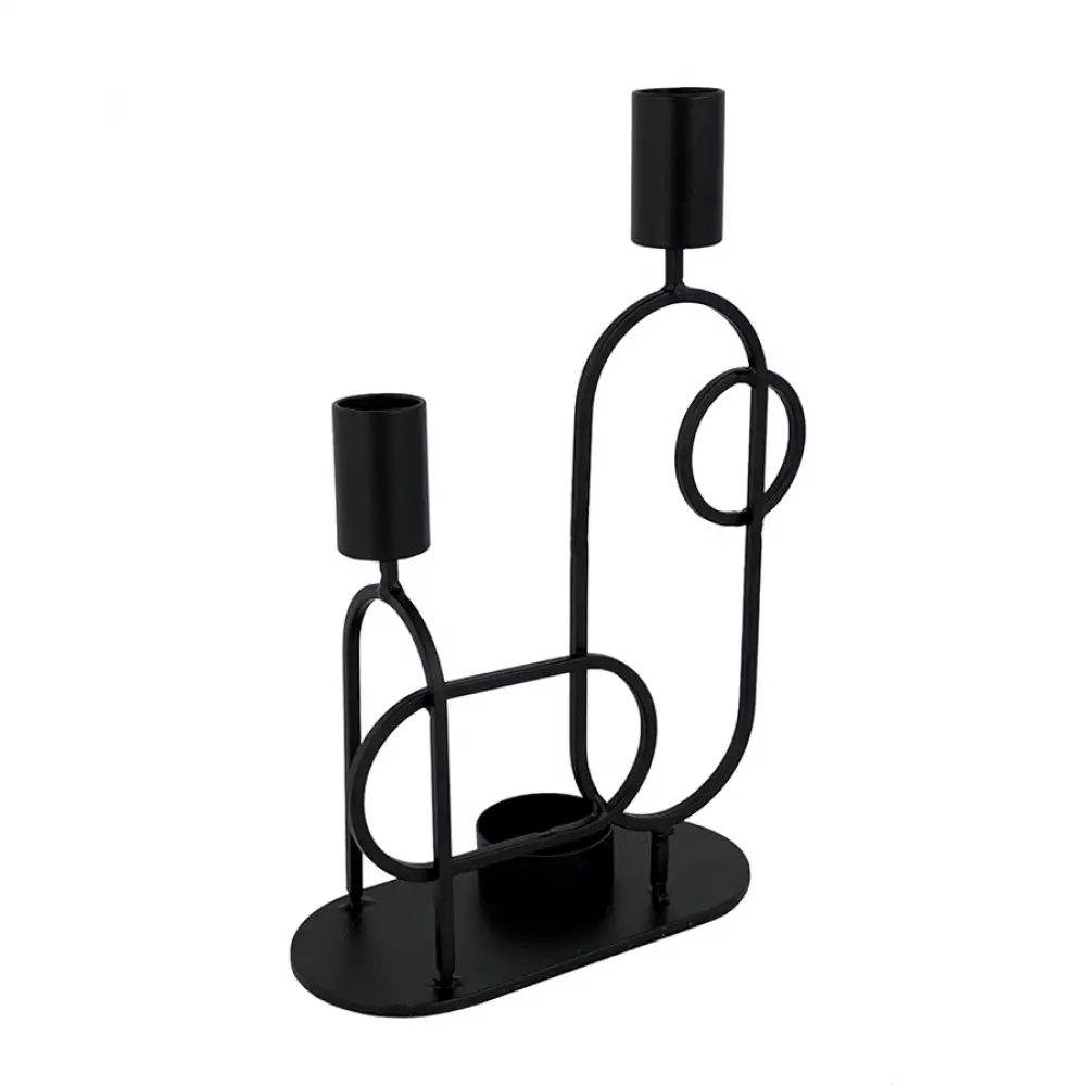 Candelabro concepts Crystal Blue 16x24x7cm negro hierro 567-57225