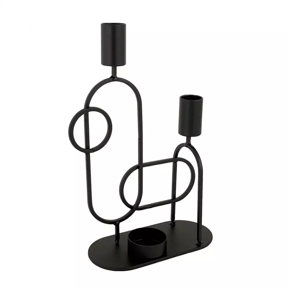 Candelabro concepts Crystal Blue 16x24x7cm negro hierro 567-57225