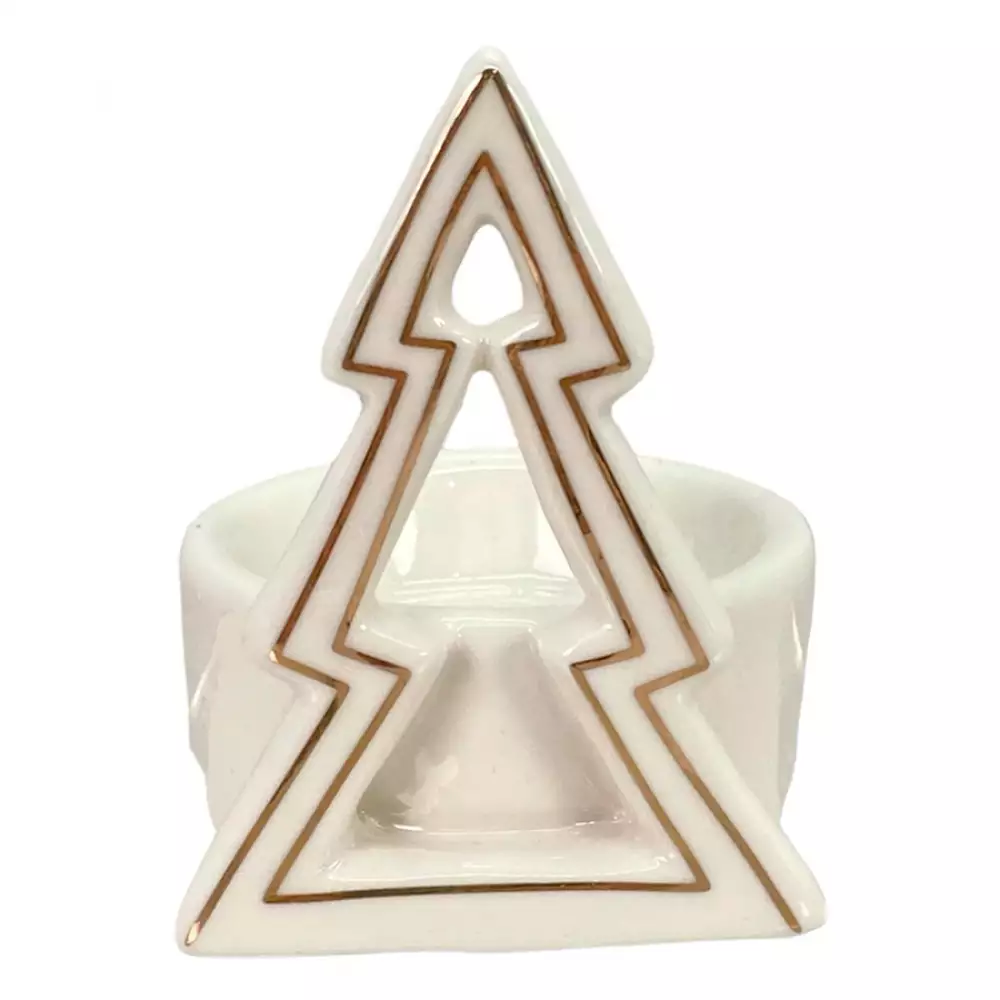 Candelabro navideño de arbol Santini 6X8Cm Blanco