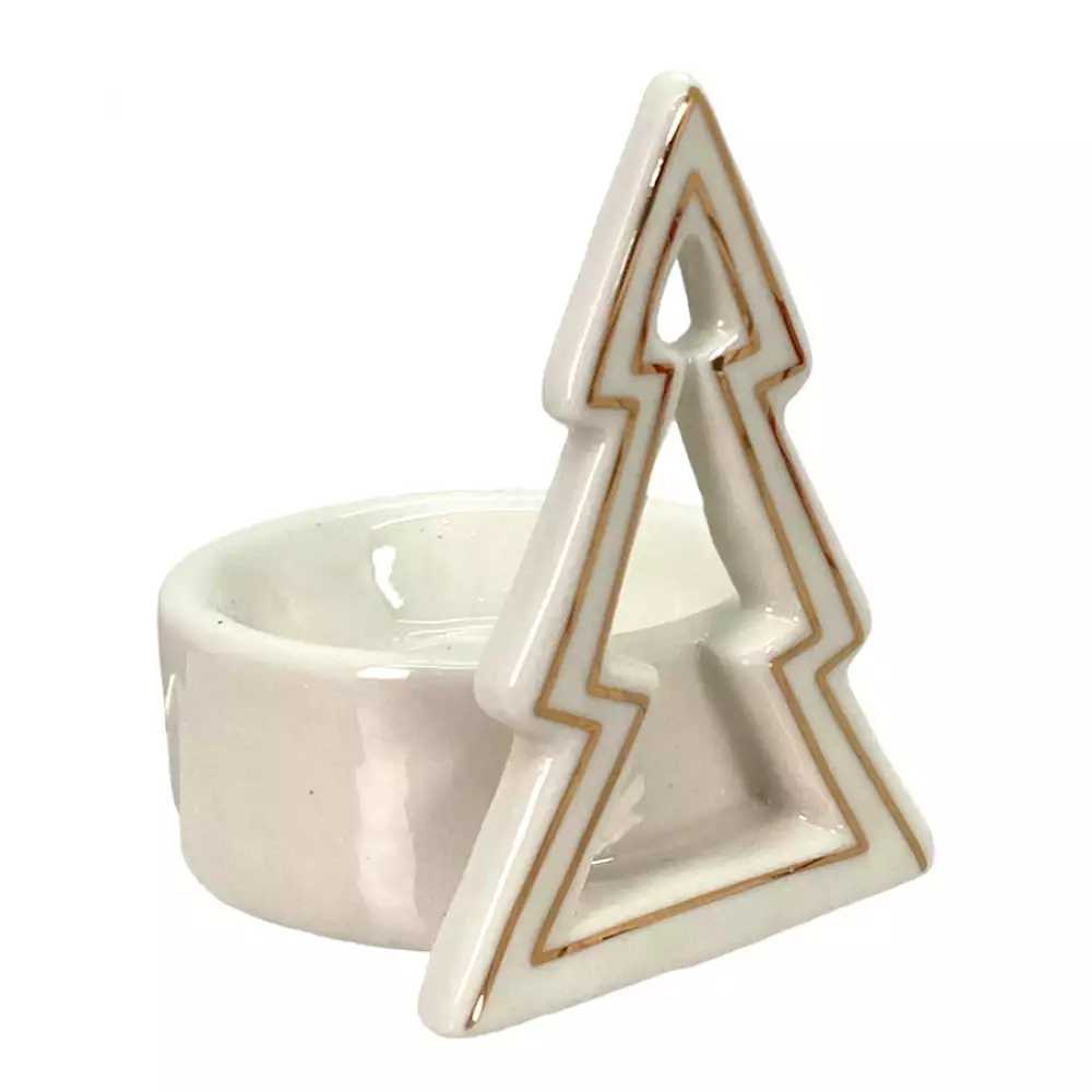Candelabro navideño de arbol Santini 6X8Cm Blanco