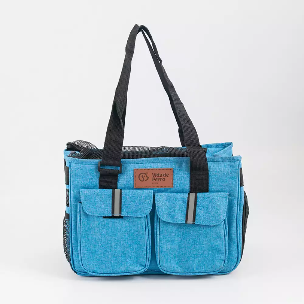 Cargador Vida De Perro Tipo Mochila 40X20X24Cm Azul Poliester Vdp