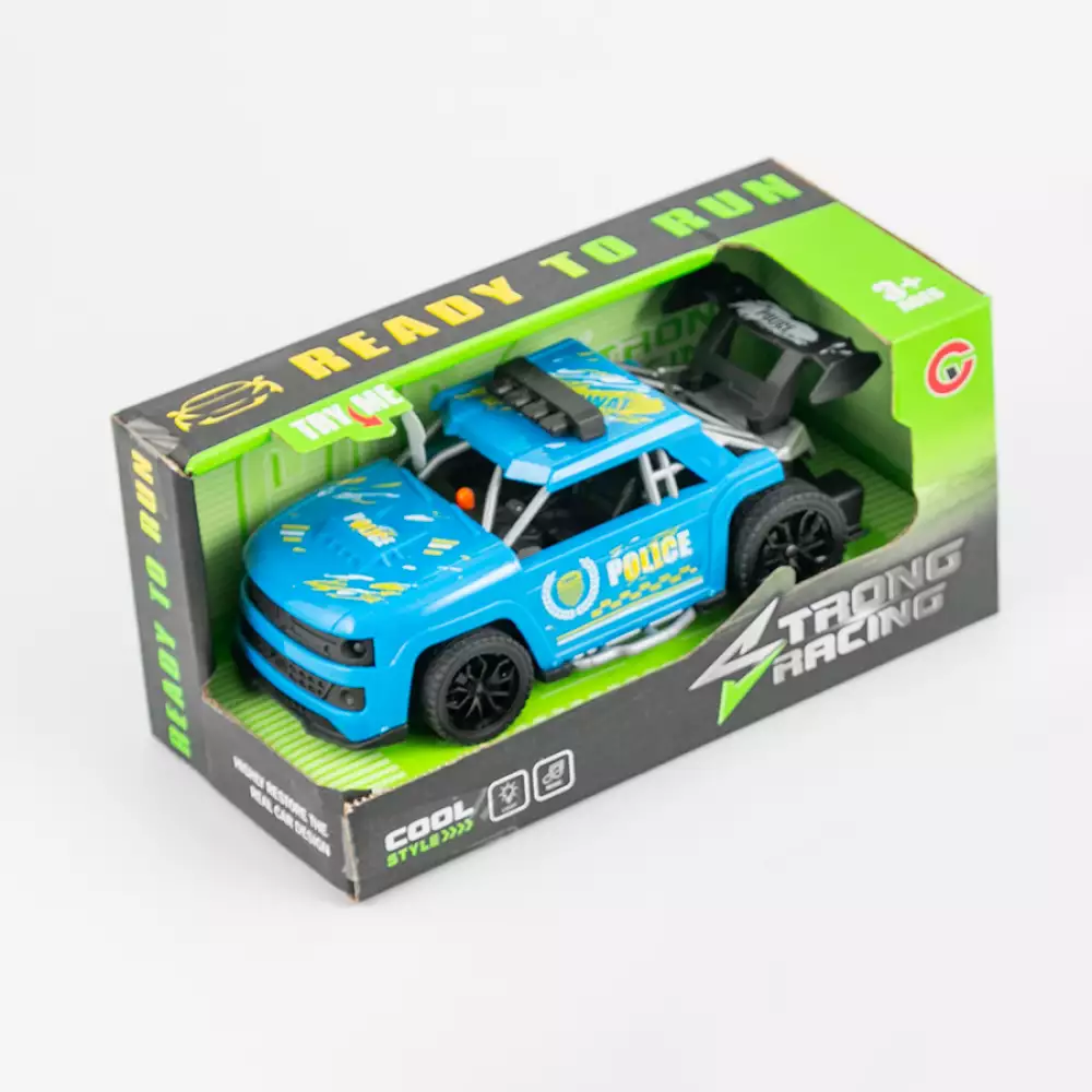 Carro Maypa Con Luz Y Sonido  19X9Cm Negro Azul  Plastico