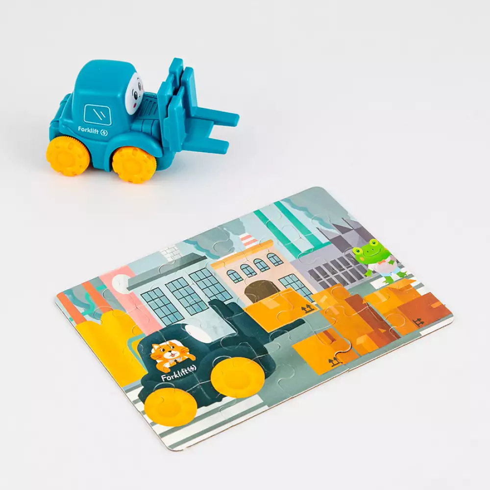 Carro Maypa Rompecabezas 12X7Cm Azul Plastico 1