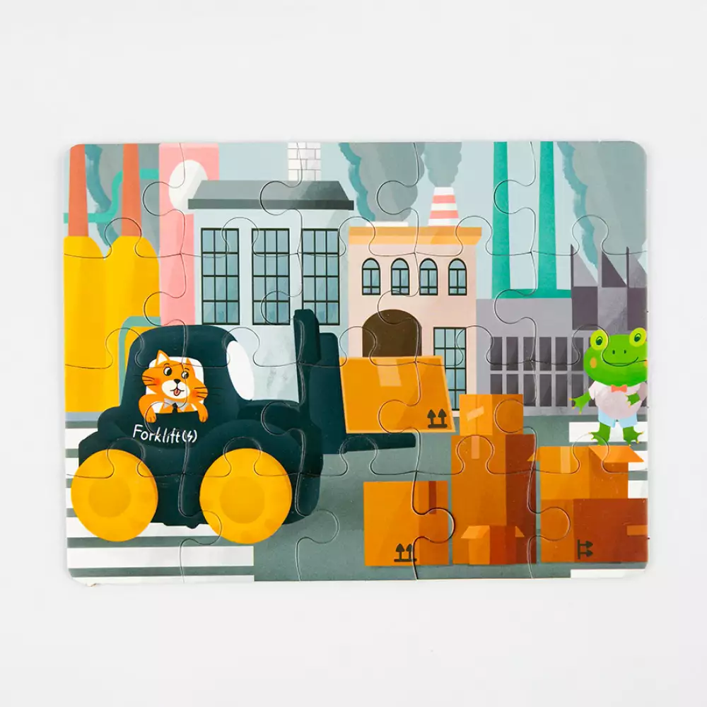 Carro Maypa Rompecabezas 12X7Cm Azul Plastico 1