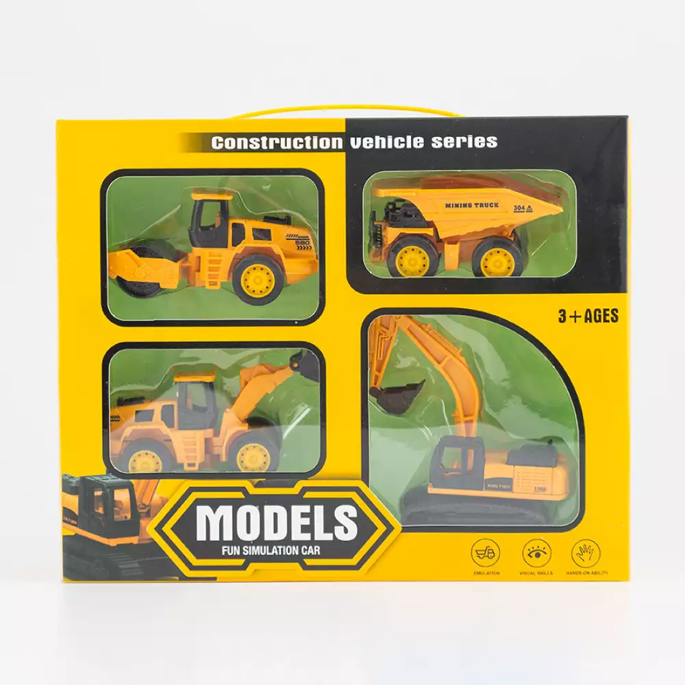 Carros Maypa Construccion 27X5Cm Amarillo 4 Ud Plastico