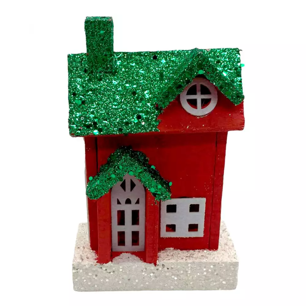 Casa Nav Rojo-Verde C/Luz A/Bat 15X7X24Cm Santini