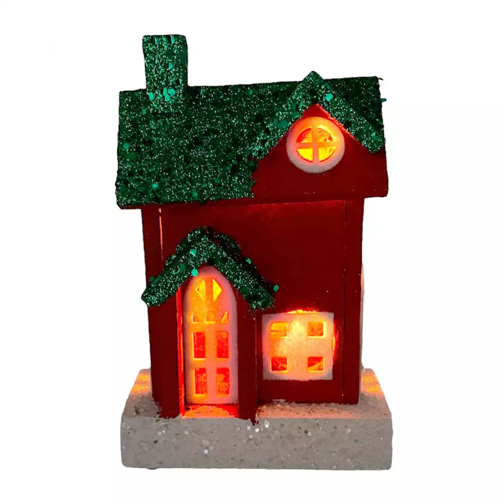 Casa Nav Rojo-Verde C/Luz A/Bat 15X7X24Cm Santini