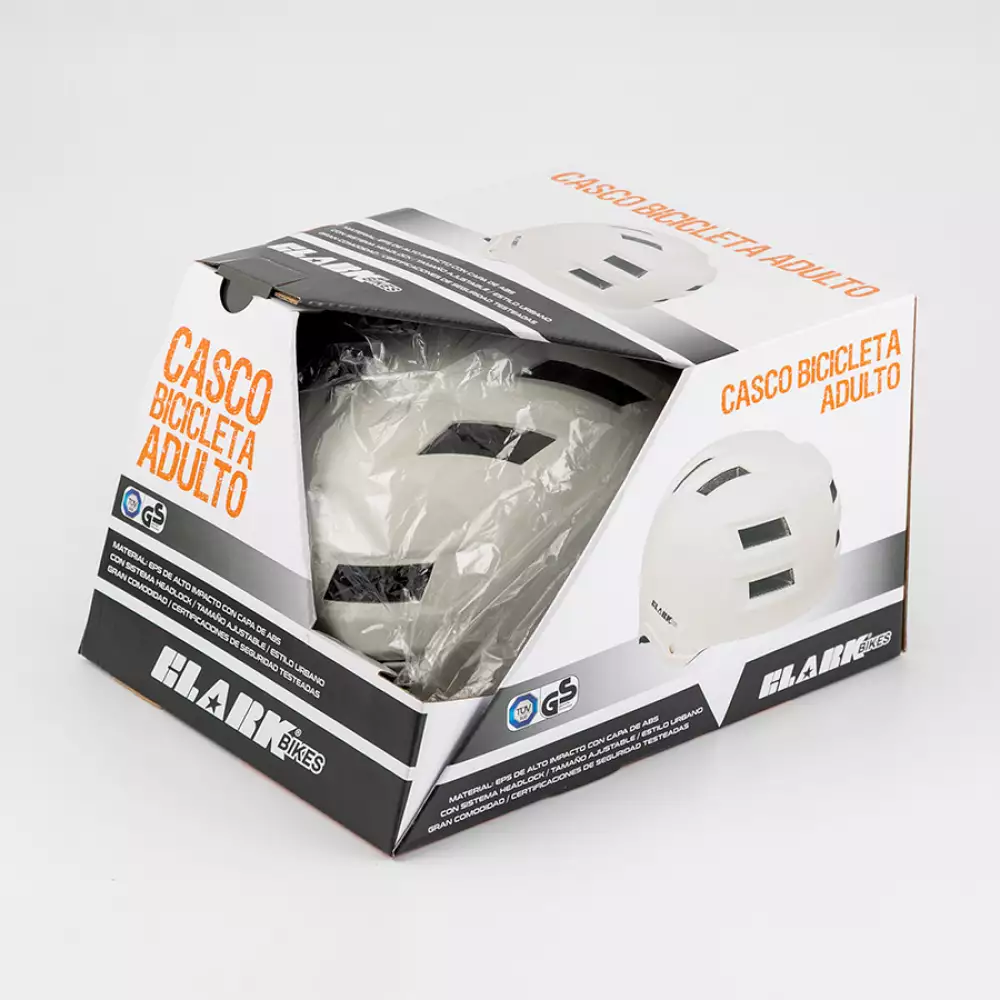 Casco Ciclismo Clark Talla M Blanco Poliester