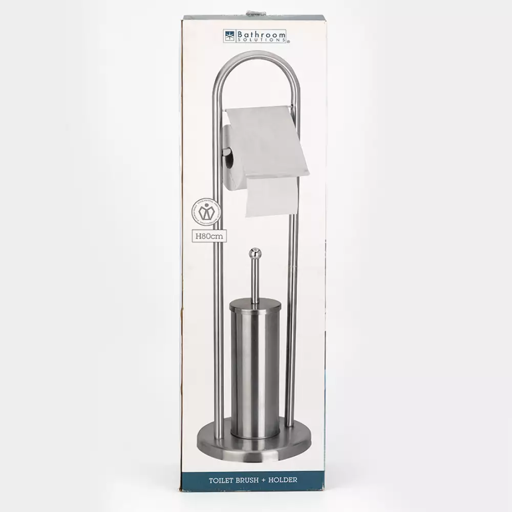 Cepillo Baño C80820070 Cromado Con Soporte Papel