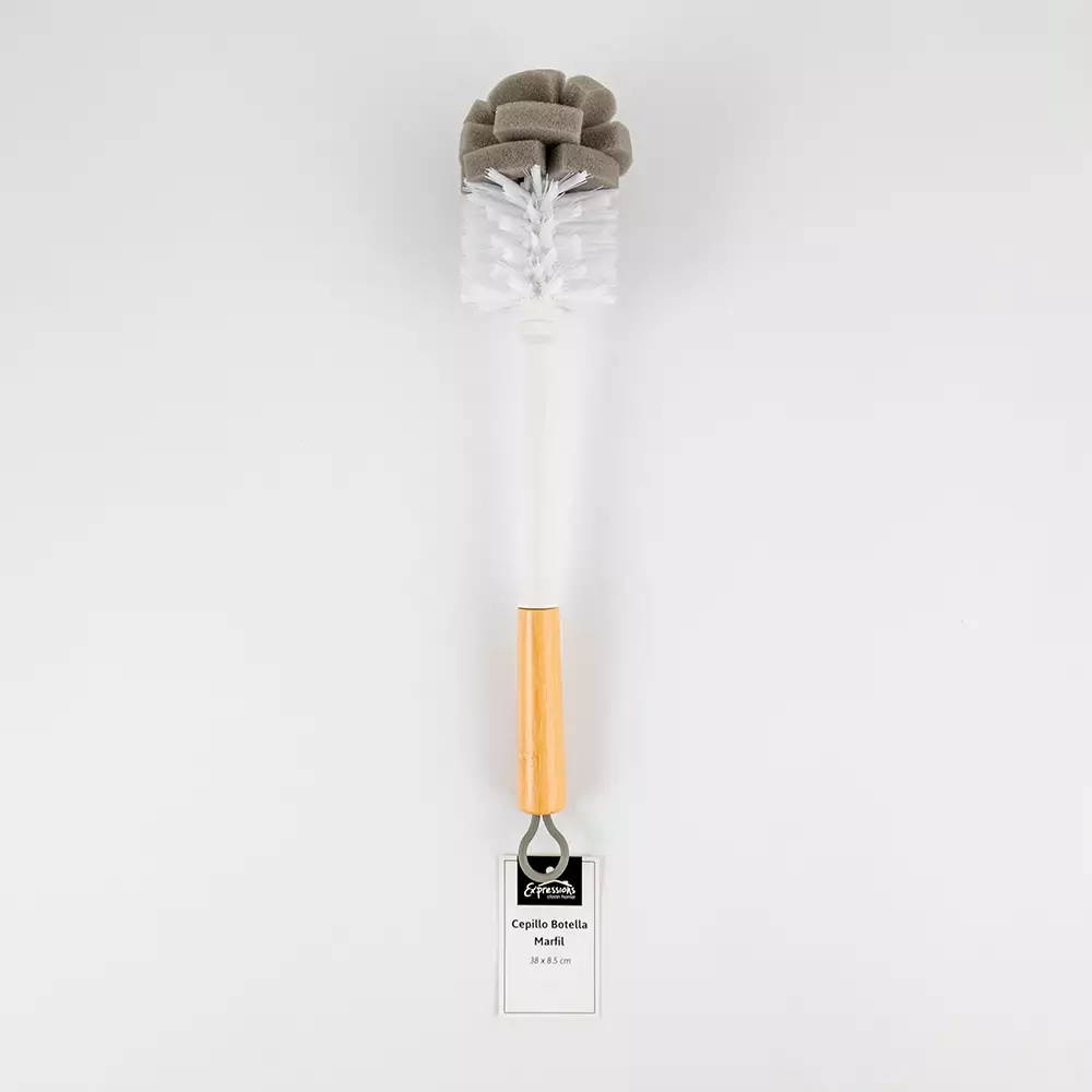 Cepillo Expressions Botella 38Cm Blanco Bambu Plastico 2321014