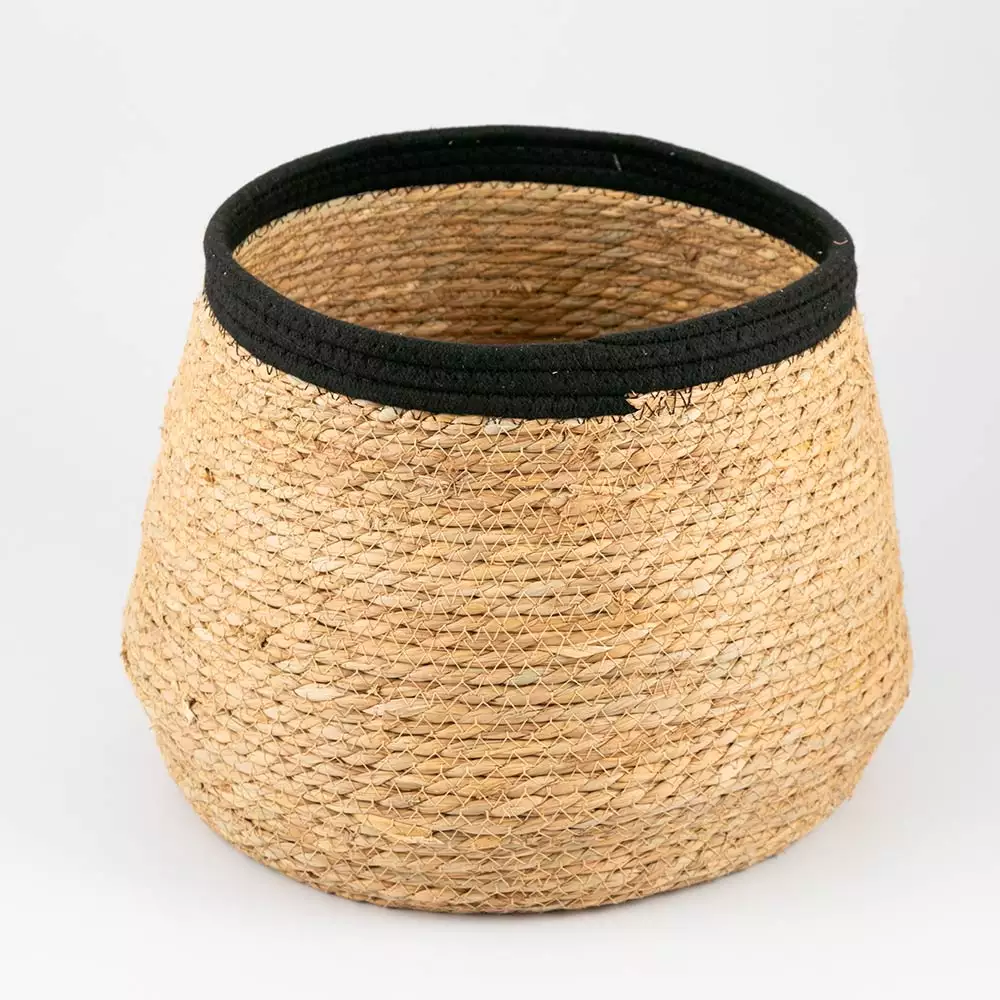 Cesta Decorativa Concepts Monocromia 23X24X23Cm Negro Fibra Natur