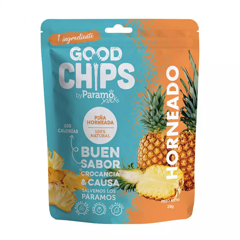 Chips de piña paramo snacks x 28 g horneado