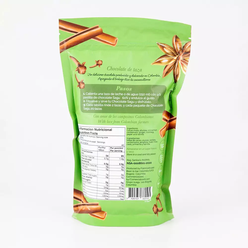 Chocolate Especias Sagu Mesa 250 Gr Chocolatemesaespecia