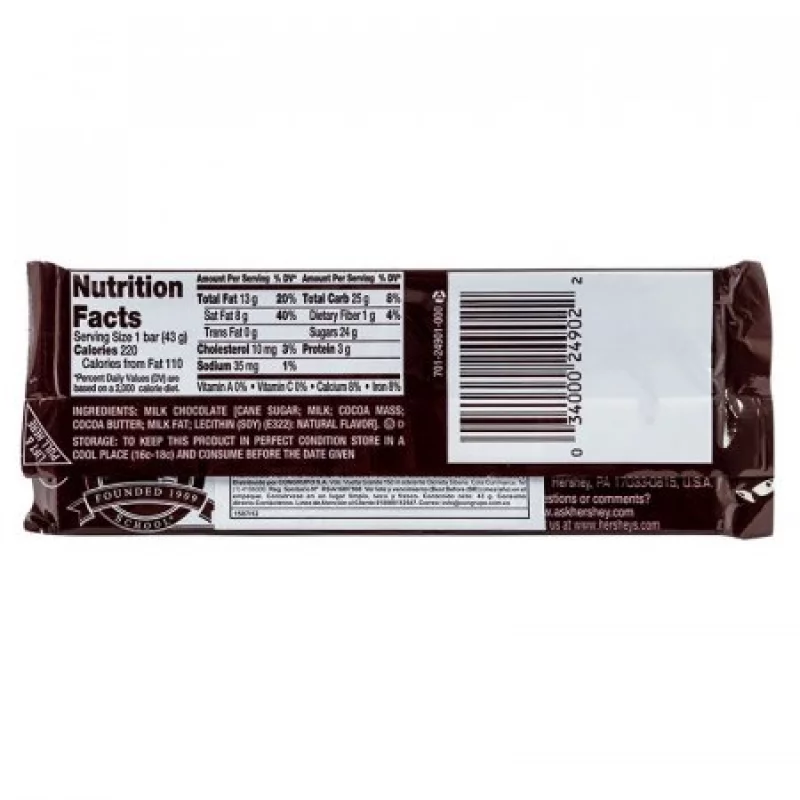 Chocolate Hersheys Barra 43 Gr 10157