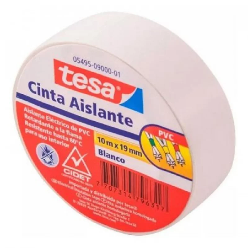 Cinta Aislante Tesa Blanca 10 Mts X 19 Mm