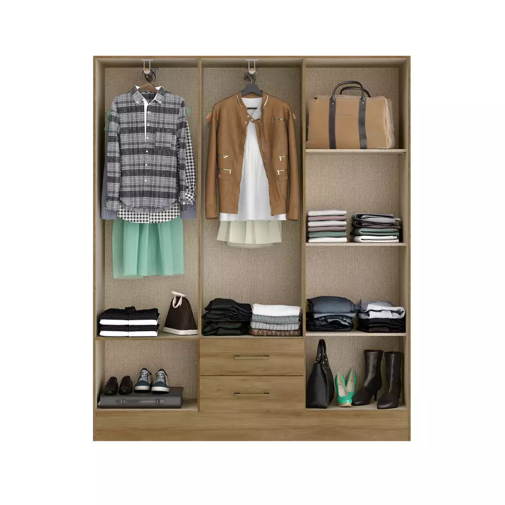 Closet Bertolini 6 Puertas 150X182X37Cm Cafe Mdp