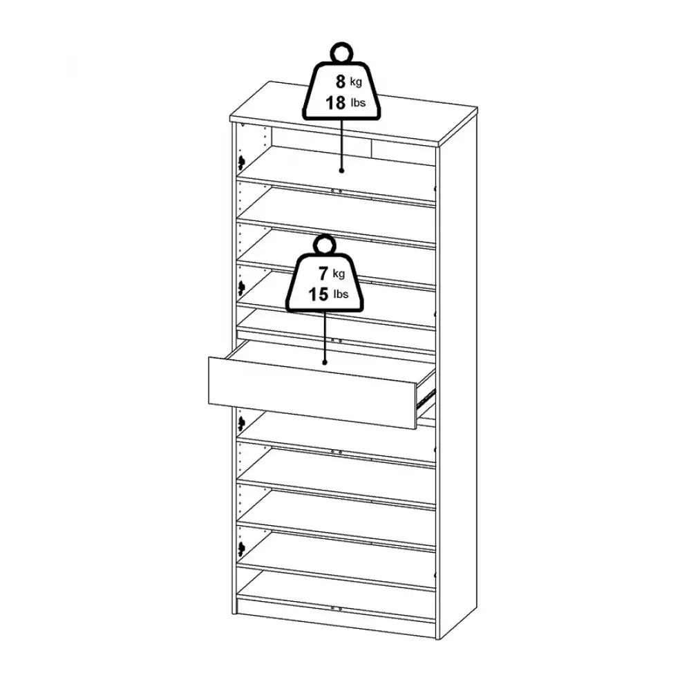 Closet Entrepaño Tvilum Naia 80X40X191Cm