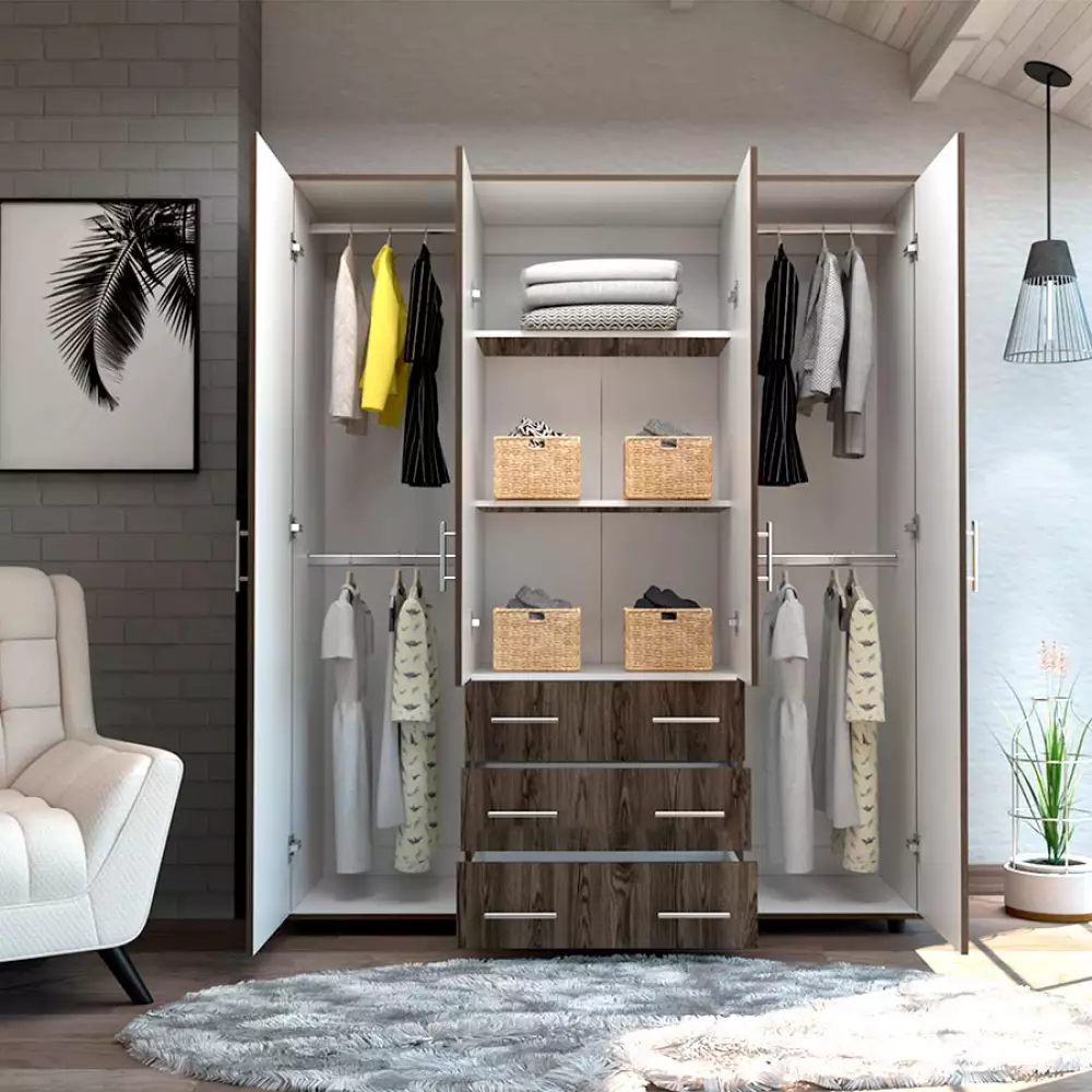 Closet Fontan Rta 180X150X50 Cm Coñac/Blanco